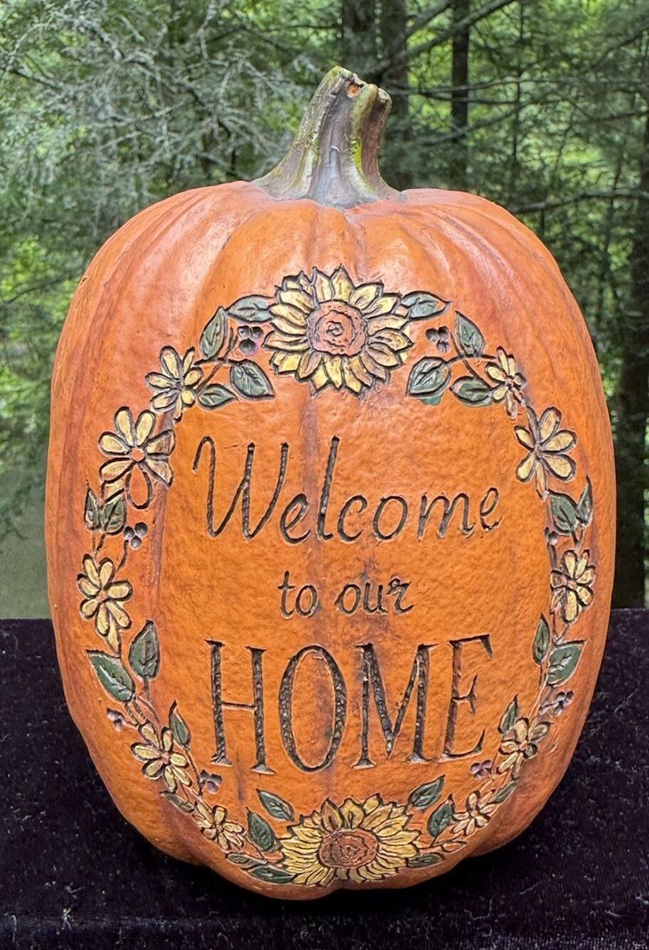 Welcome Fall Pumpkin Sunflower Welcome To Our Home Resin Thanksgiving Halloween